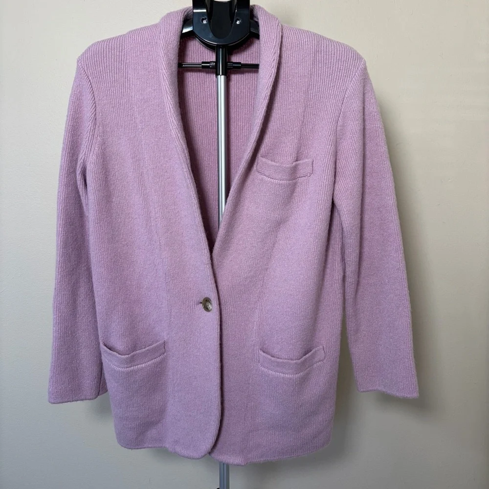 J.Crew Cocoon Merino Wool Blend Cardigan Blazer In Dried Violet Size XS